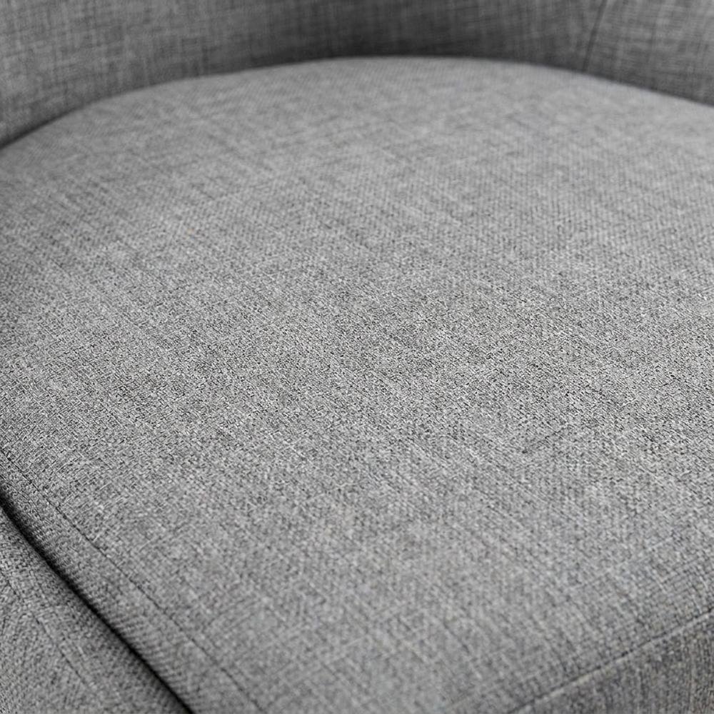 Fabric-Upholstered Dining Chair with Cushioned Seat, Light Gray. Picture 6
