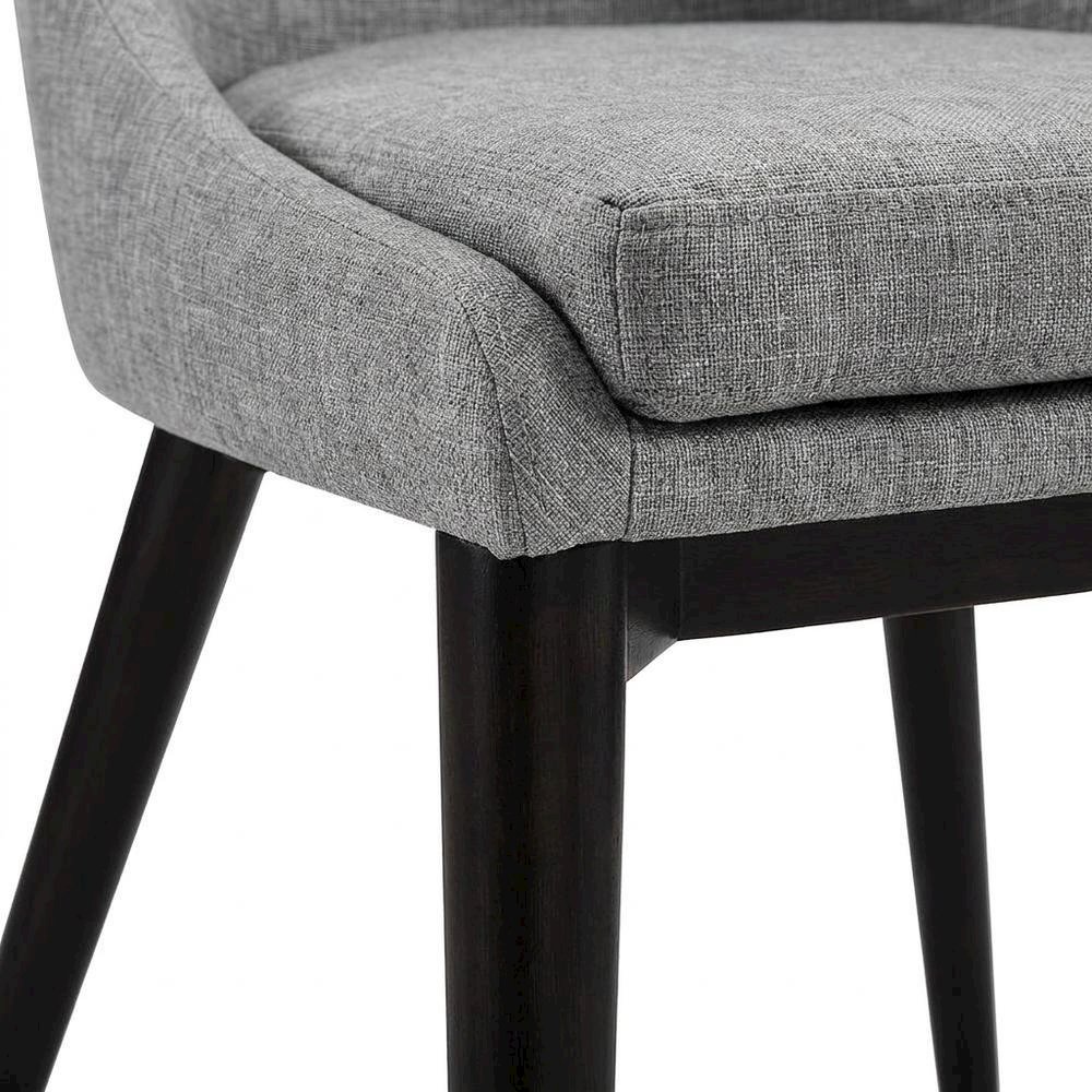 Fabric-Upholstered Dining Chair with Cushioned Seat, Light Gray. Picture 7