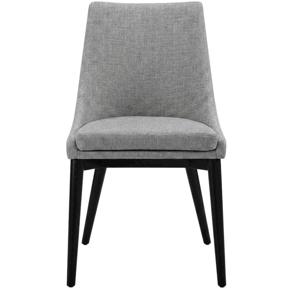 Fabric-Upholstered Dining Chair with Cushioned Seat, Light Gray. Picture 1