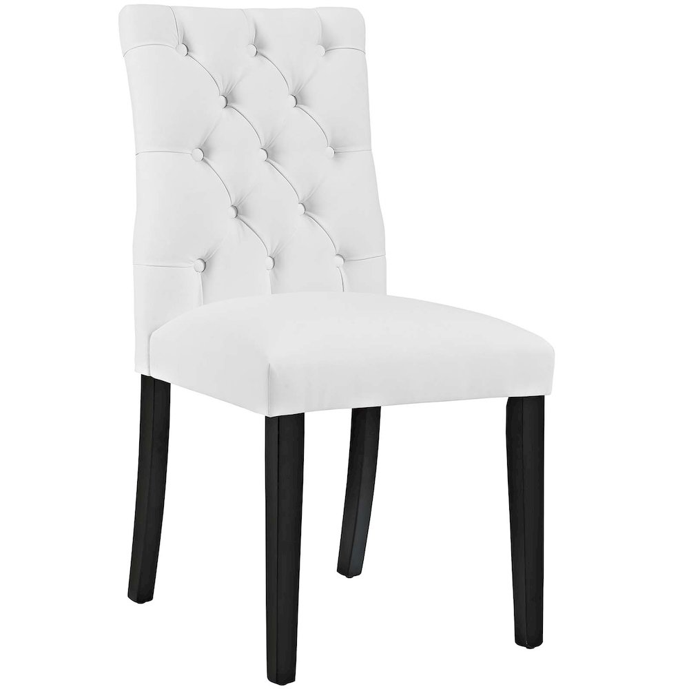 Duchess Button Tufted Vegan Leather Dining Chair. Picture 1