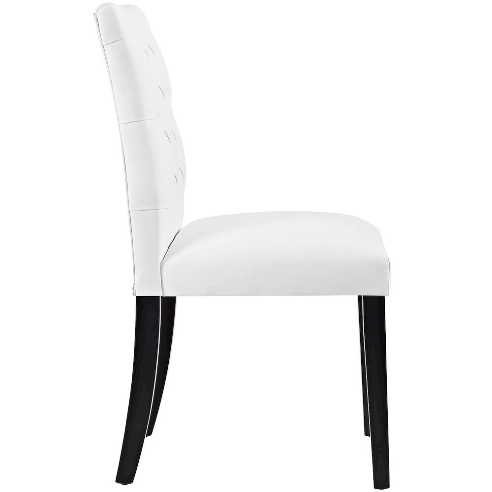Duchess Button Tufted Vegan Leather Dining Chair. Picture 2