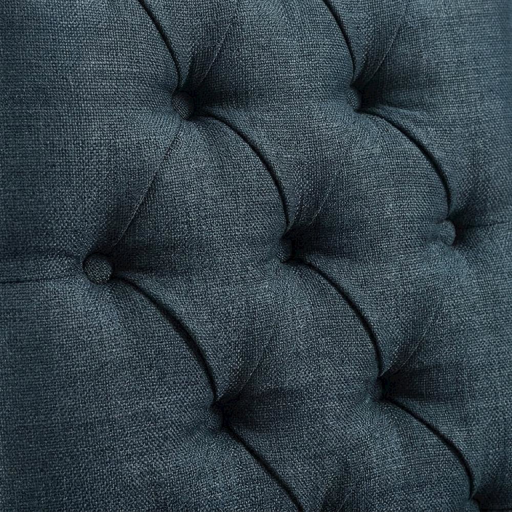 Button-Tufted Upholstered Fabric Parsons Chair, Azure. Picture 6