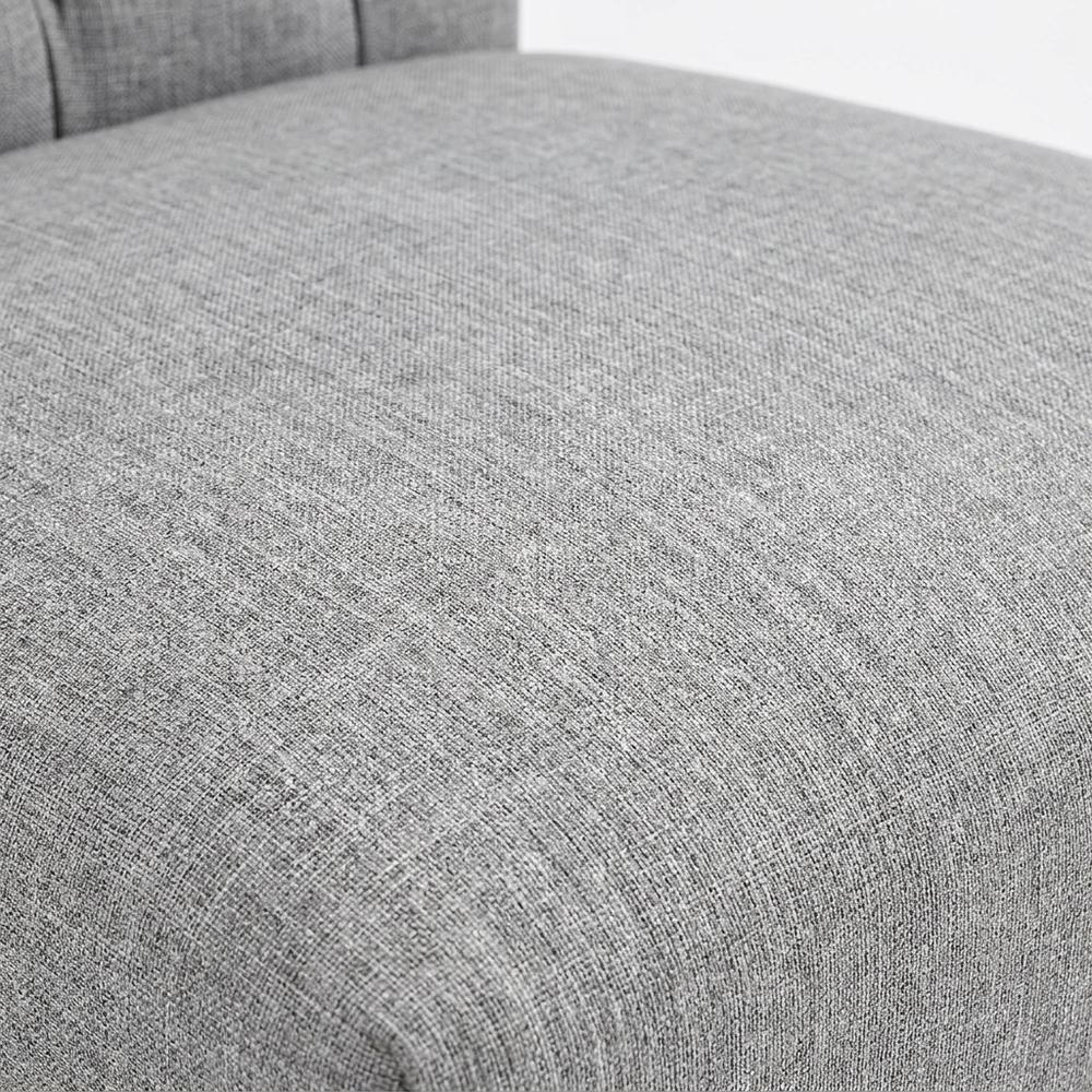 Button-Tufted Upholstered Fabric Parsons Chair, Light Gray. Picture 6