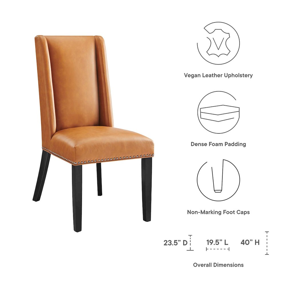 Baron Vegan Leather Dining Chair. Picture 2