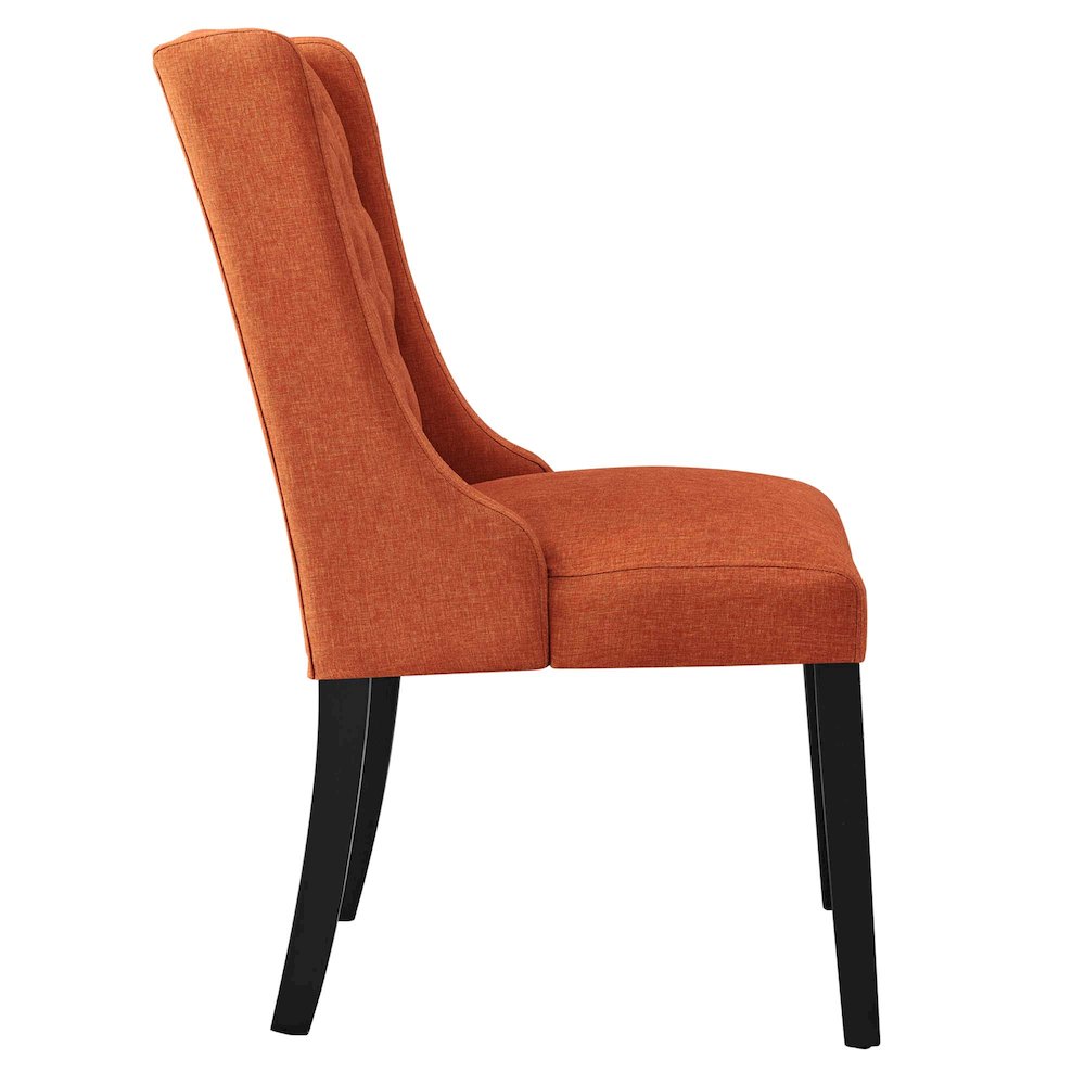 Baronet Button Tufted Fabric Dining Chair. Picture 3