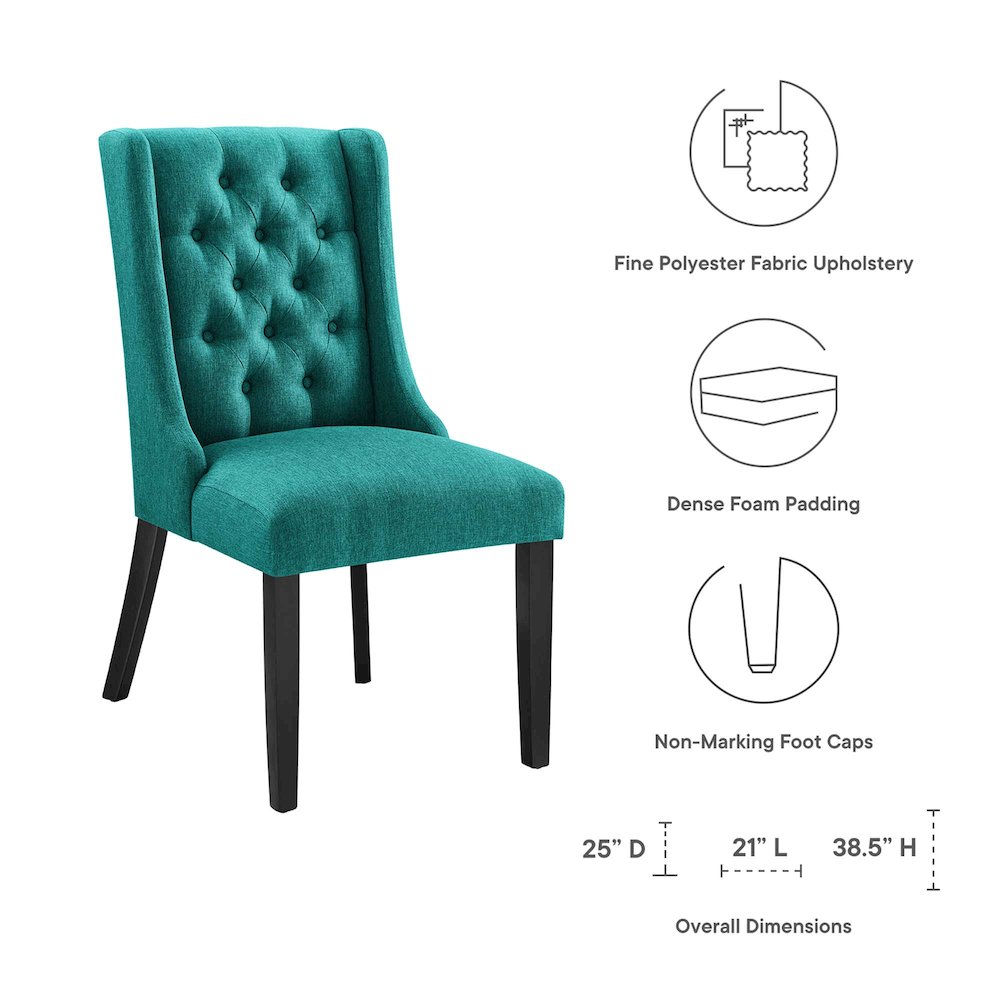 Baronet Button Tufted Fabric Dining Chair. Picture 2