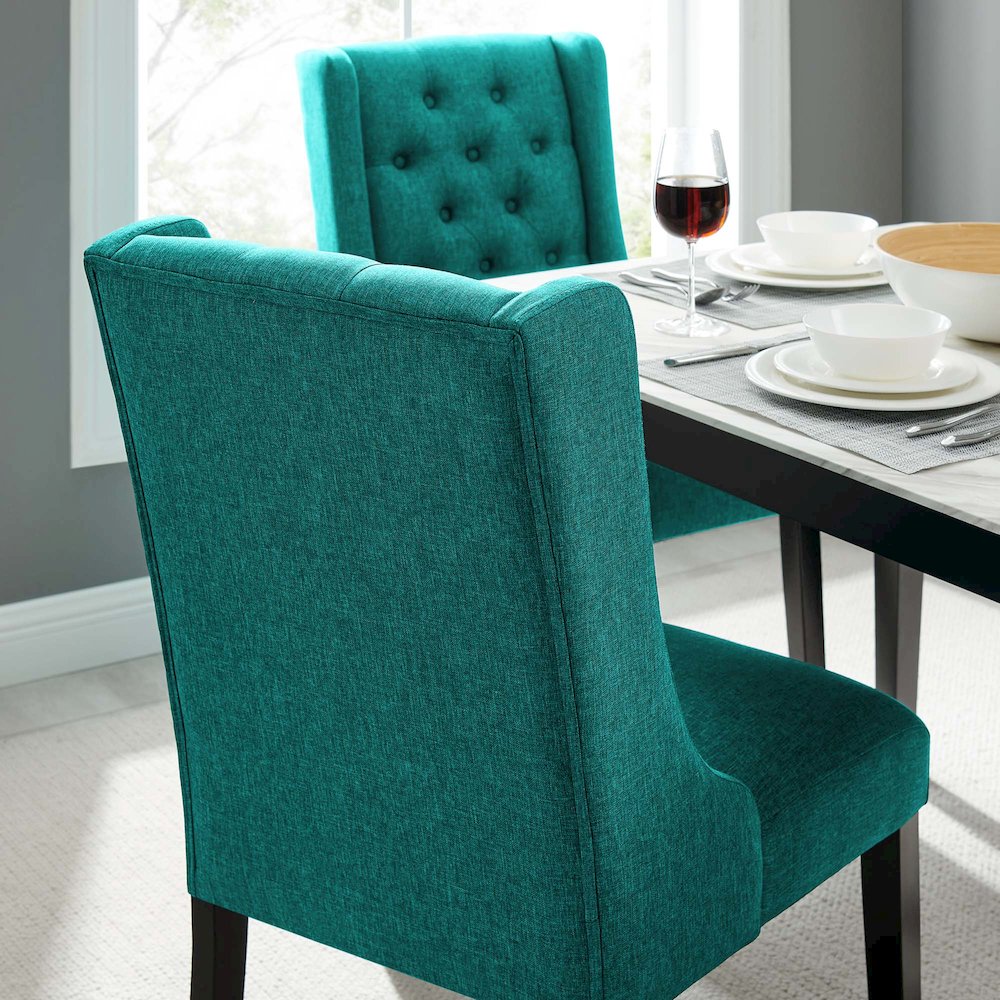 Baronet Button Tufted Fabric Dining Chair. Picture 8