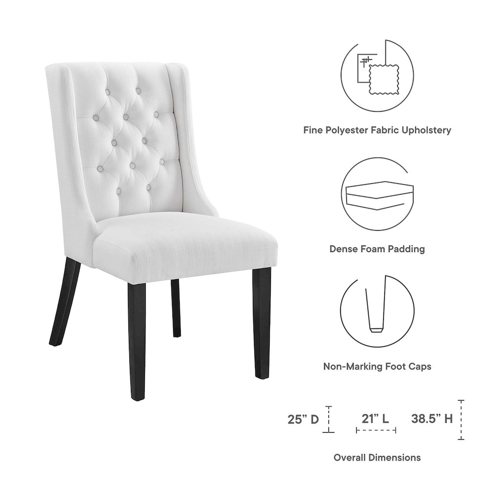 Baronet Button Tufted Fabric Dining Chair. Picture 2