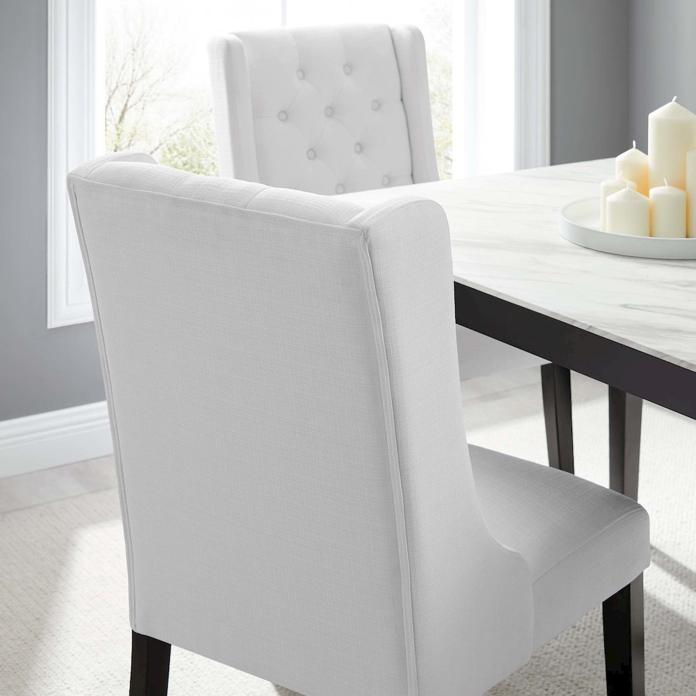 Baronet Button Tufted Fabric Dining Chair. Picture 8