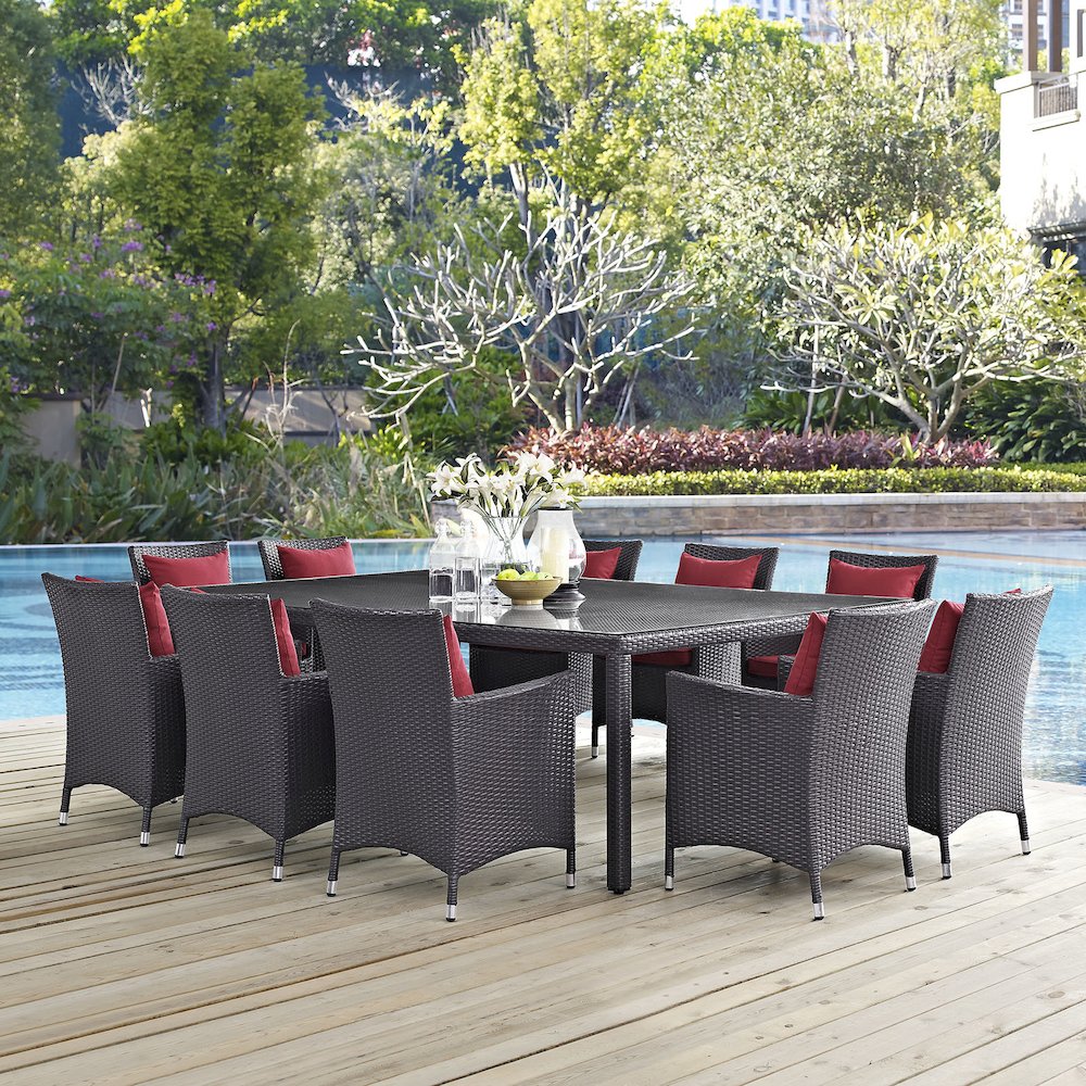 Convene 11 Piece Outdoor Patio Dining Set. Picture 7