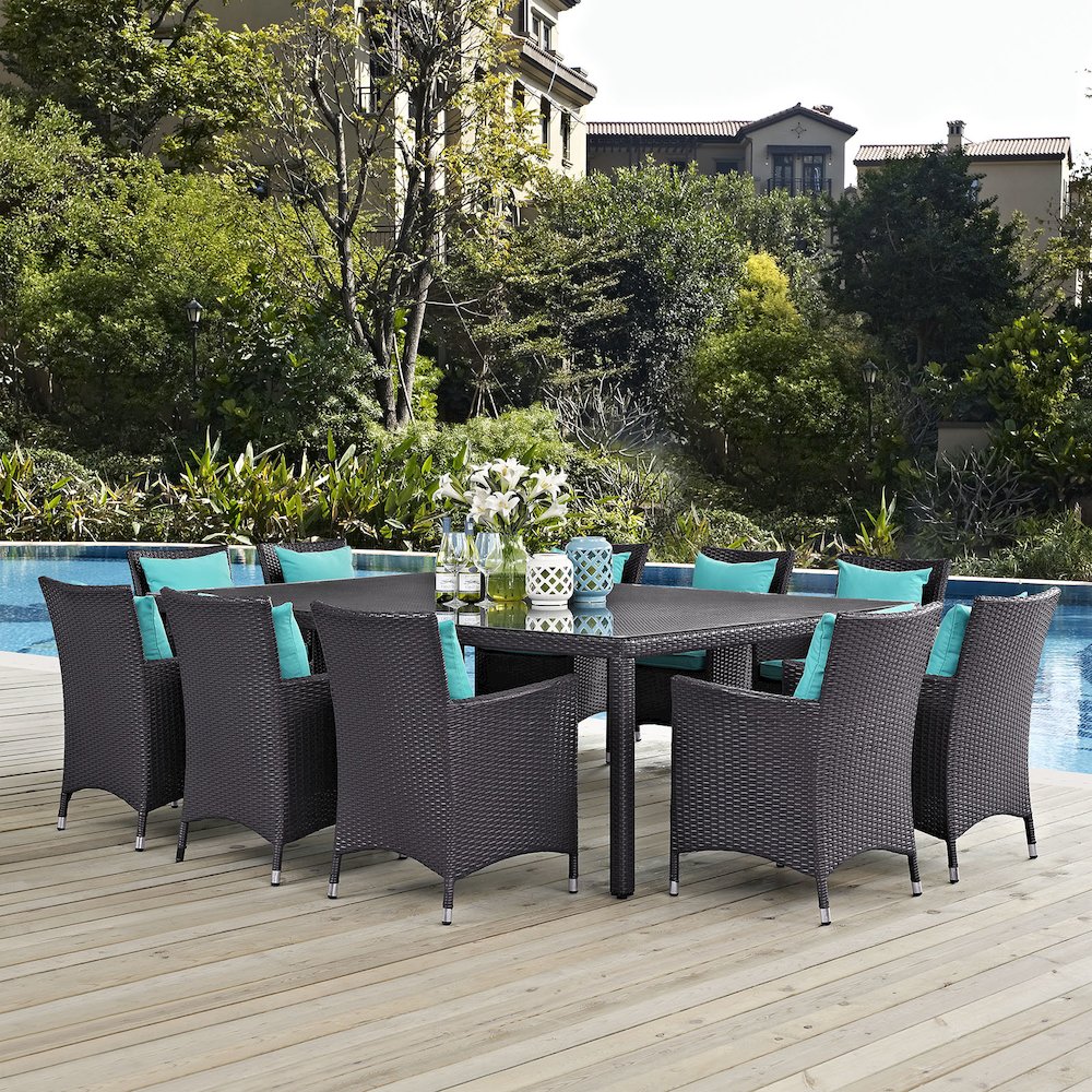 Convene 11 Piece Outdoor Patio Dining Set. Picture 7