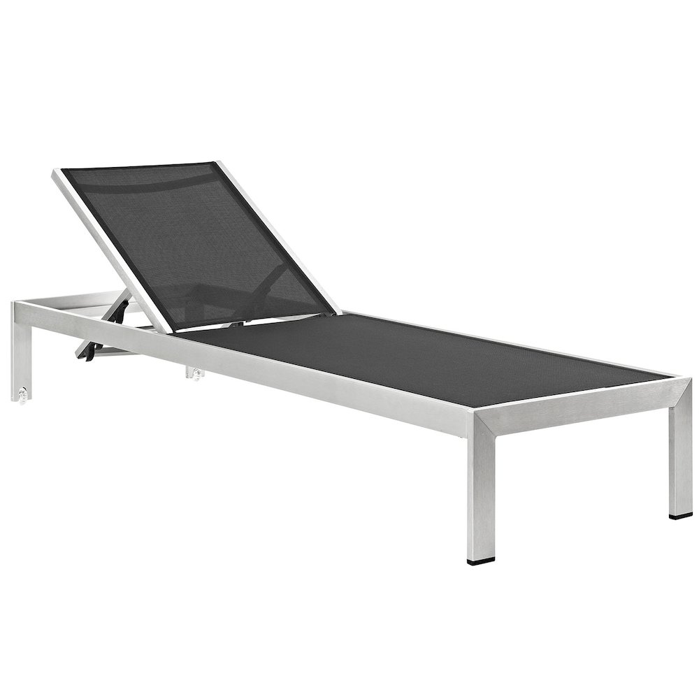 Shore Outdoor Patio Aluminum Mesh Chaise. Picture 1