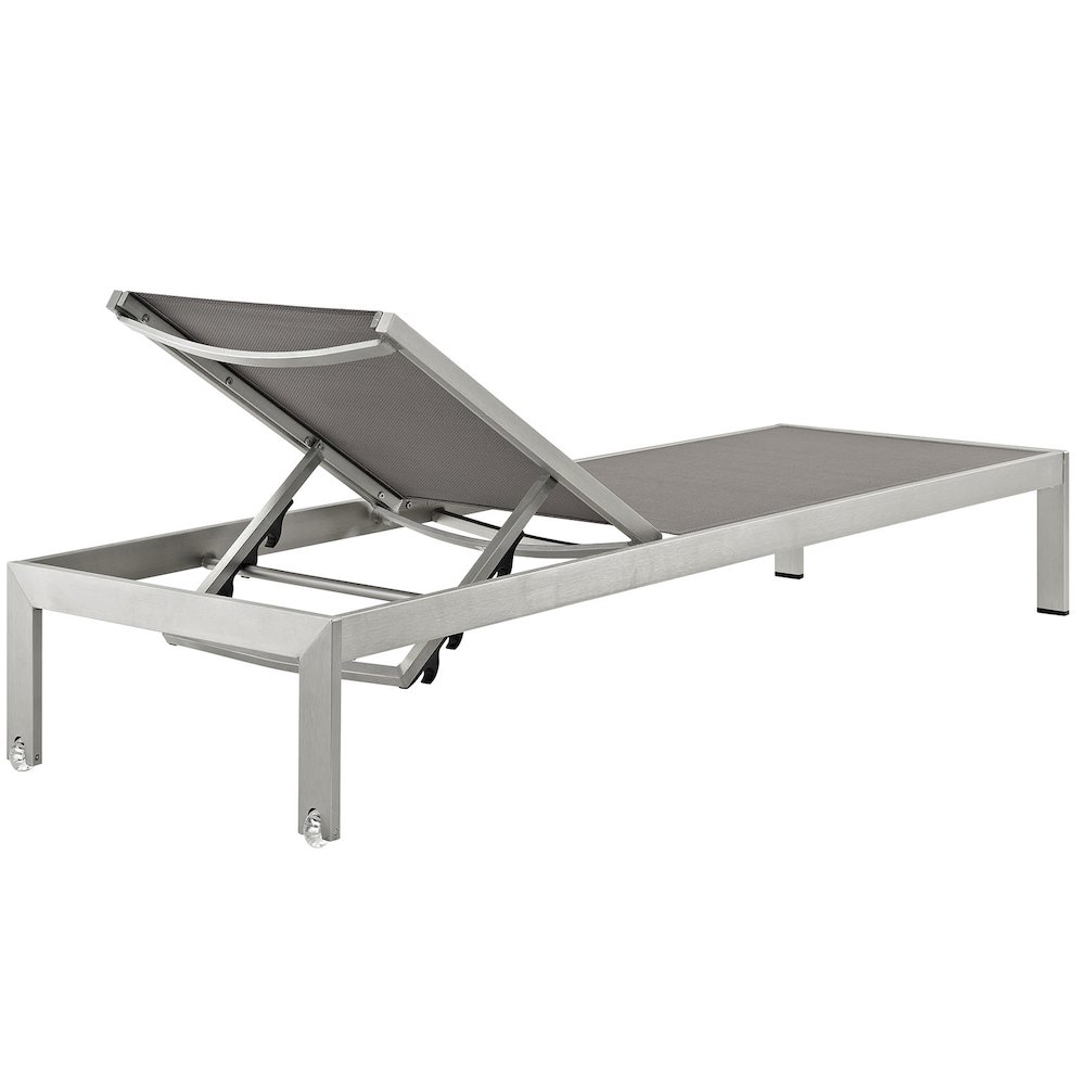 Shore Outdoor Patio Aluminum Mesh Chaise. Picture 3
