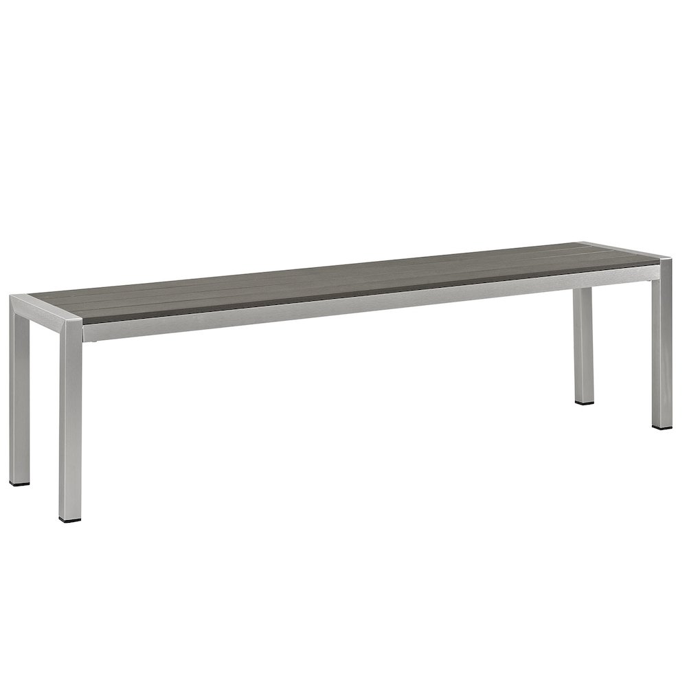 Shore Outdoor Patio Aluminum Bench. Picture 1