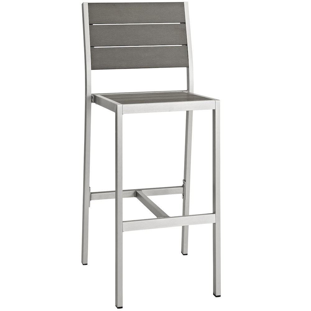 Shore Outdoor Patio Aluminum Armless Bar Stool. Picture 1