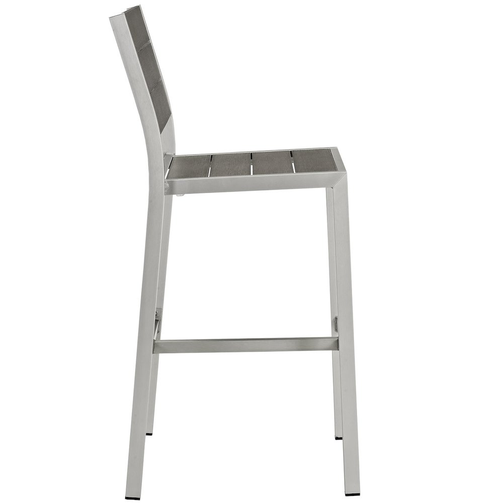 Shore Outdoor Patio Aluminum Armless Bar Stool. Picture 2