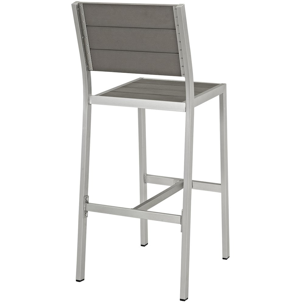 Shore Outdoor Patio Aluminum Armless Bar Stool. Picture 3