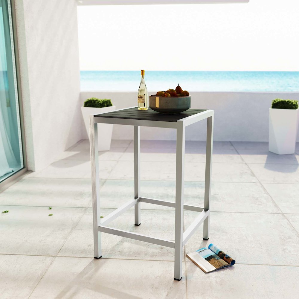 Shore Outdoor Patio Aluminum Bar Table. Picture 4