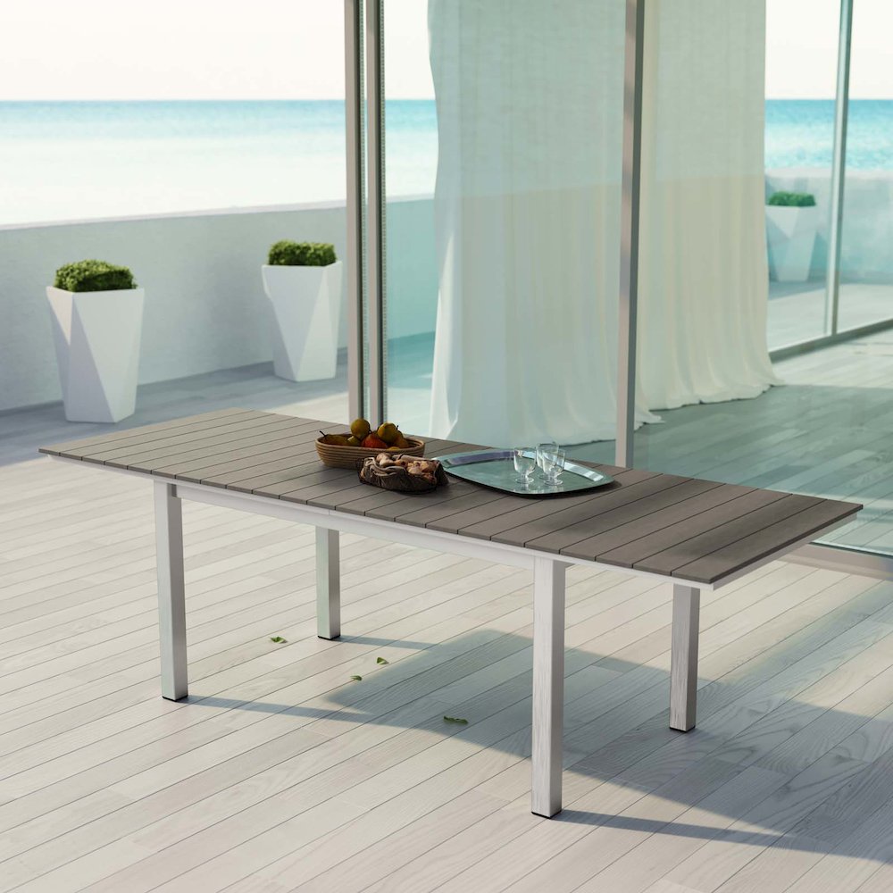 Shore Outdoor Patio Aluminum Dining Table. Picture 10