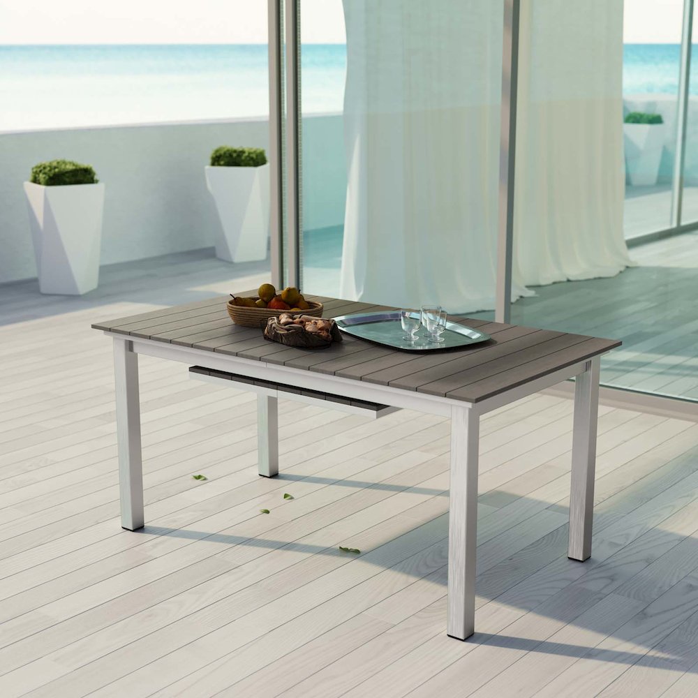 Shore Outdoor Patio Aluminum Dining Table. Picture 11