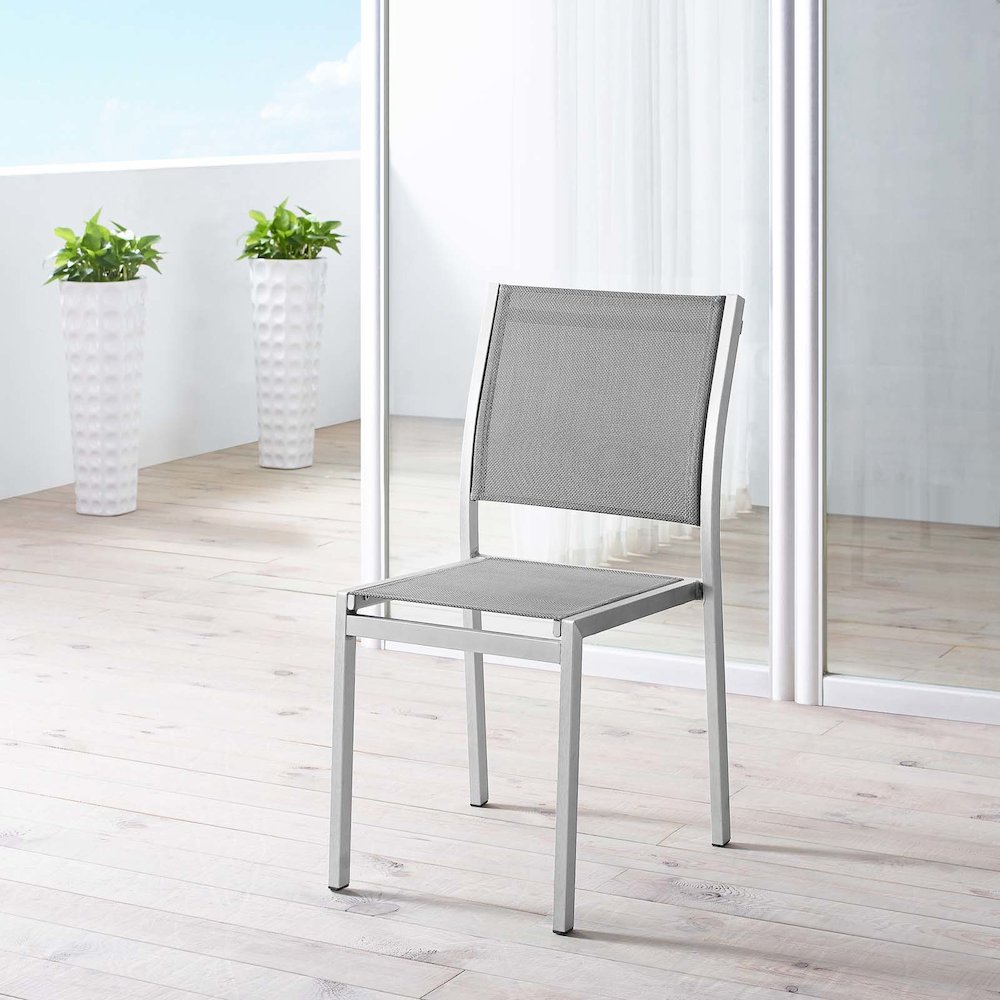 Shore Outdoor Patio Aluminum Side Chair. Picture 4