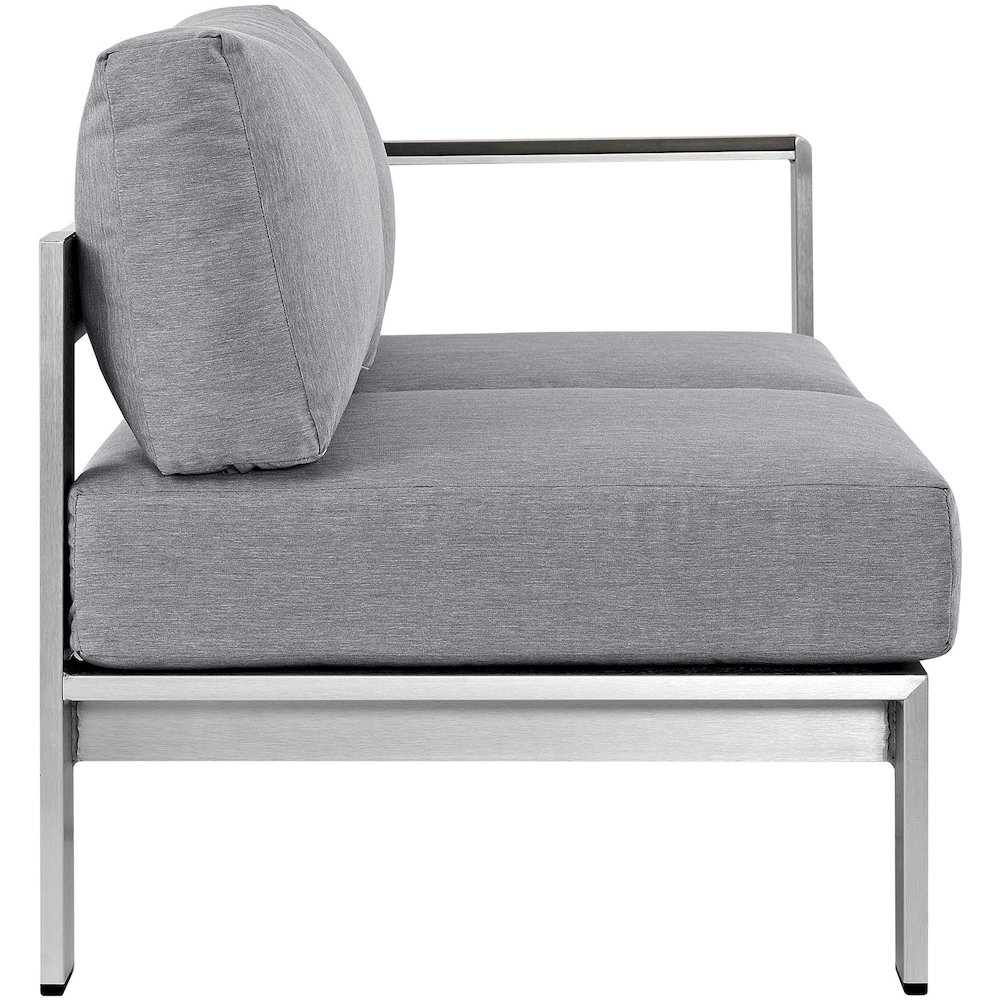 Shore Right-Arm Corner Sectional Outdoor Patio Aluminum Loveseat. Picture 2