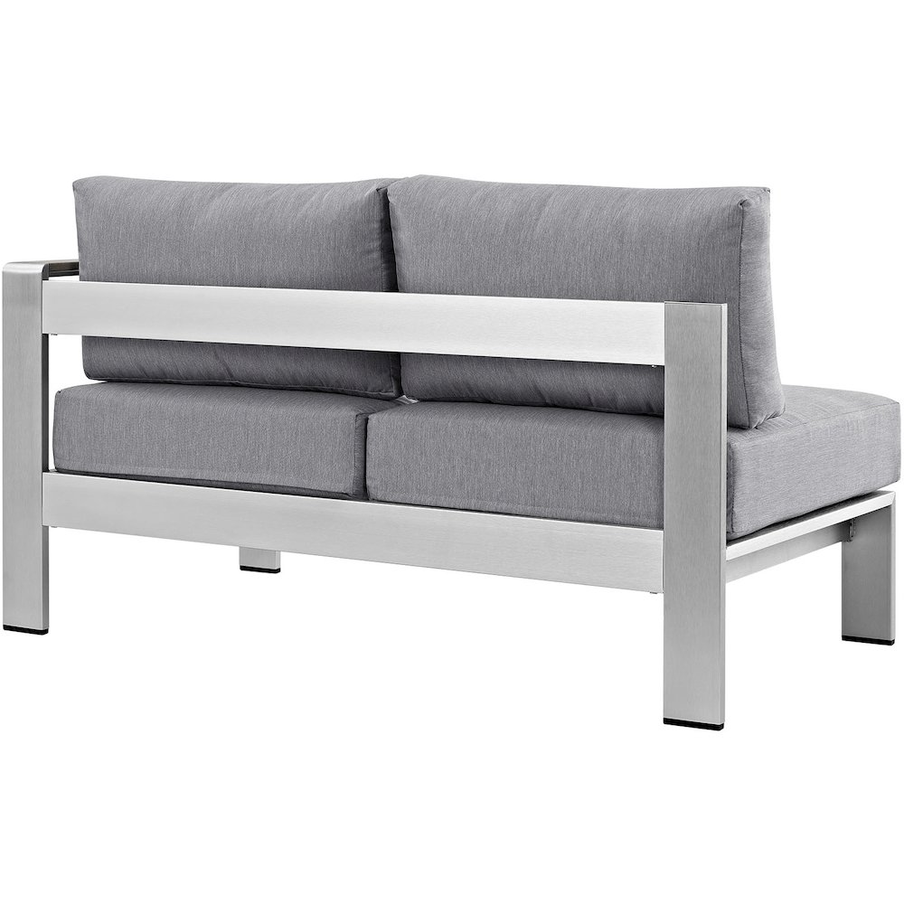 Shore Right-Arm Corner Sectional Outdoor Patio Aluminum Loveseat. Picture 3