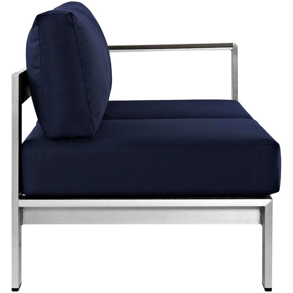 Shore Right-Arm Corner Sectional Outdoor Patio Aluminum Loveseat. Picture 2