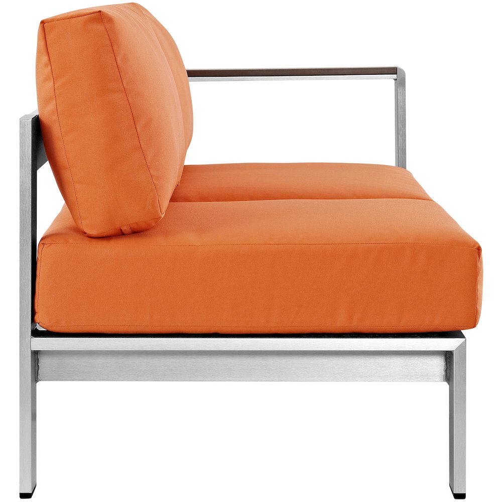 Shore Right-Arm Corner Sectional Outdoor Patio Aluminum Loveseat. Picture 2