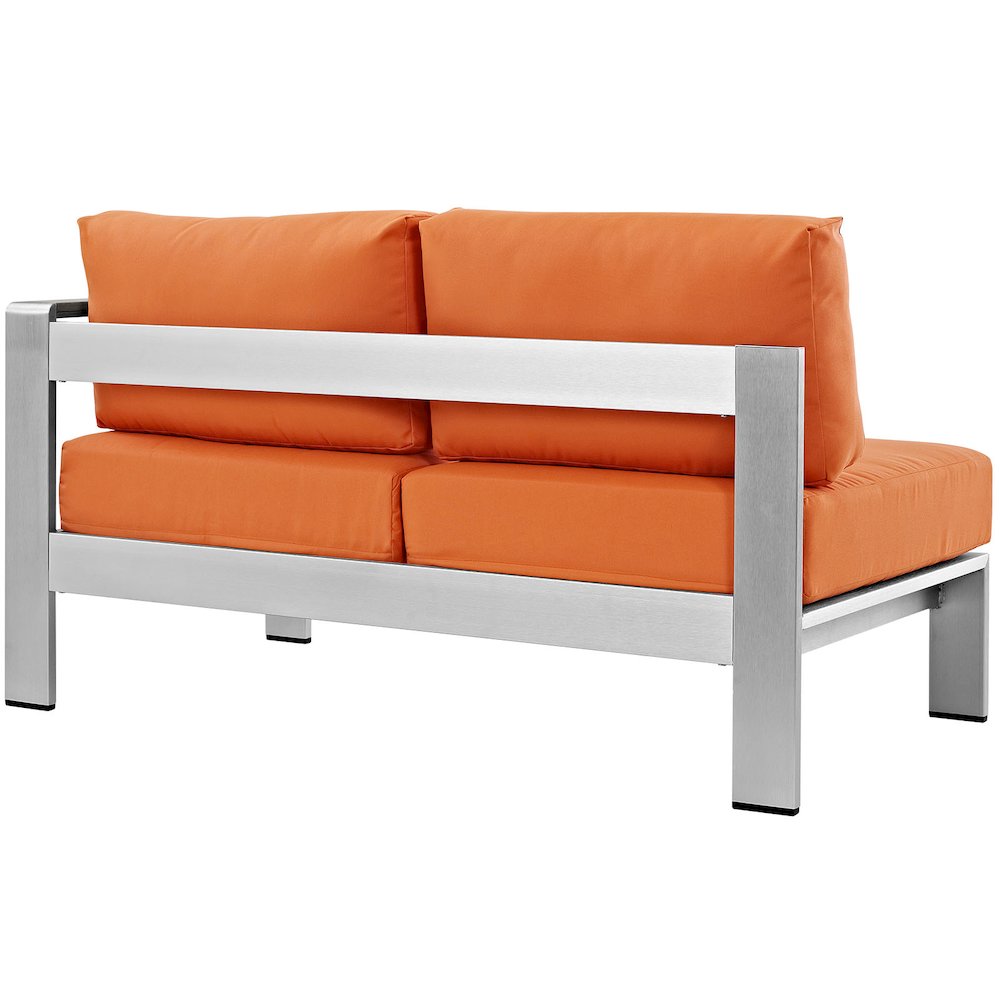 Shore Right-Arm Corner Sectional Outdoor Patio Aluminum Loveseat. Picture 3
