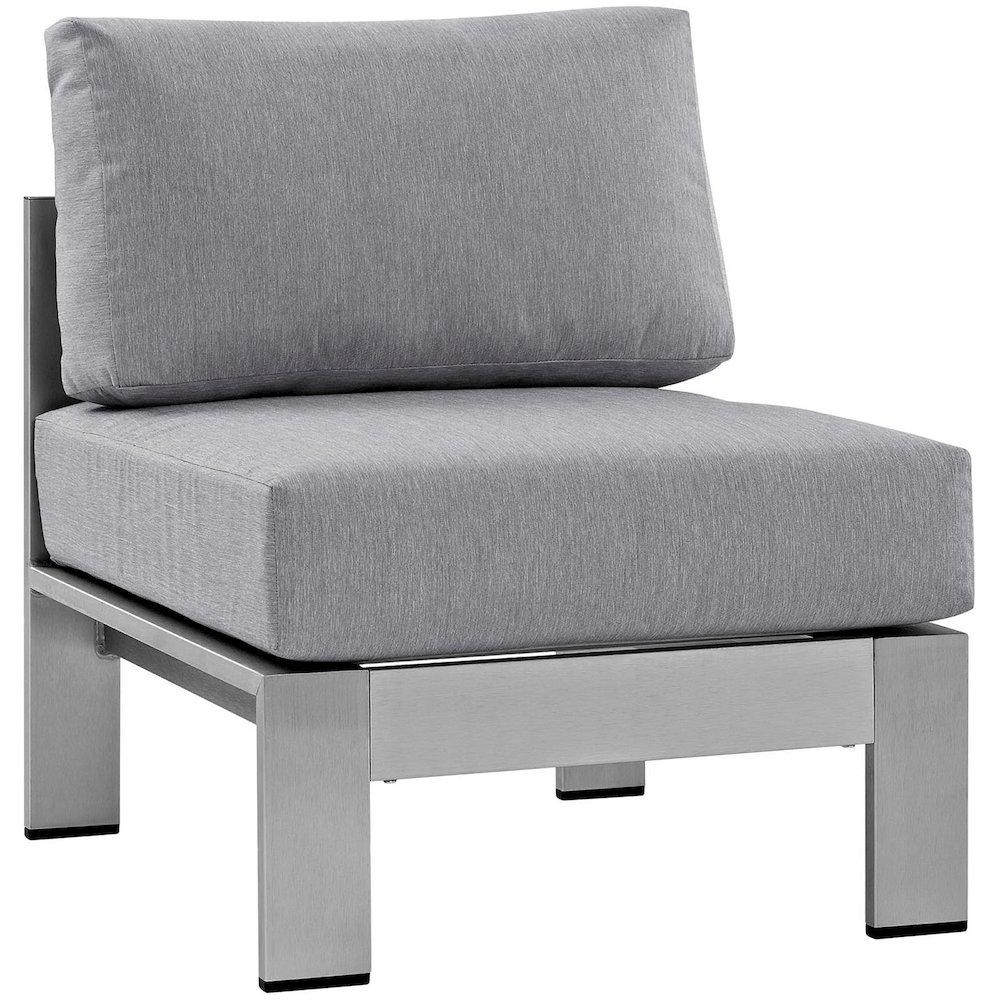 Shore Armless Outdoor Patio Aluminum Chair. Picture 1