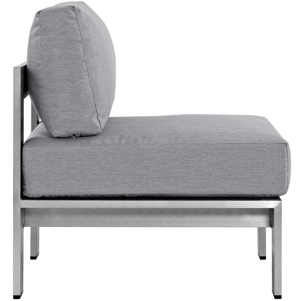 Shore Armless Outdoor Patio Aluminum Chair. Picture 2