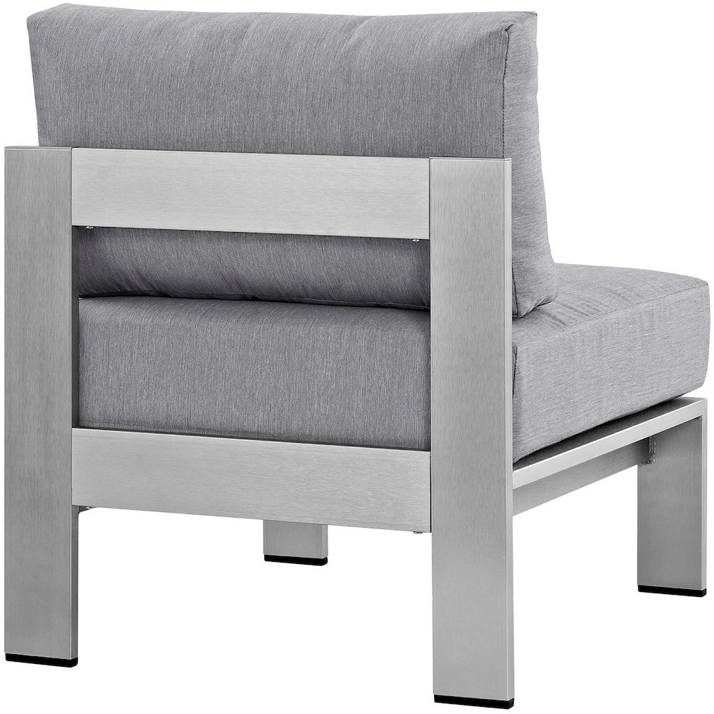 Shore Armless Outdoor Patio Aluminum Chair. Picture 3