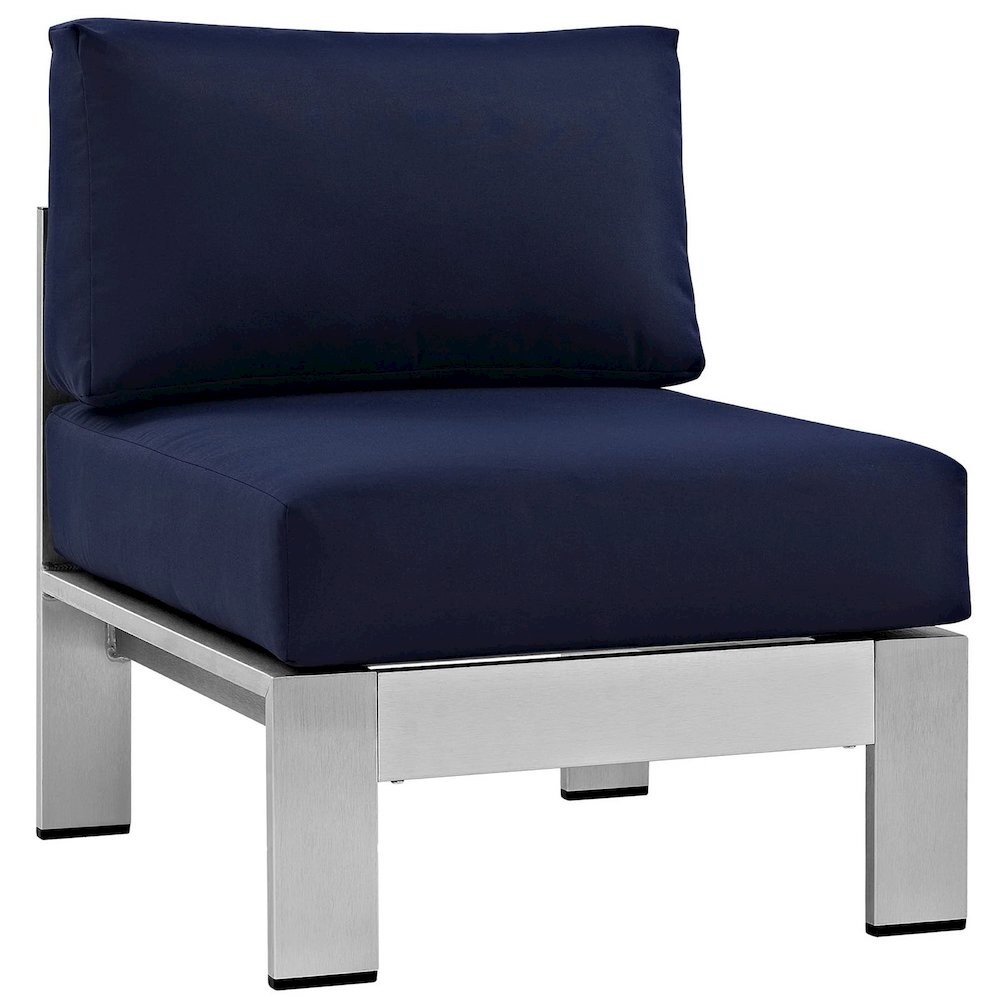 Shore Armless Outdoor Patio Aluminum Chair. Picture 1