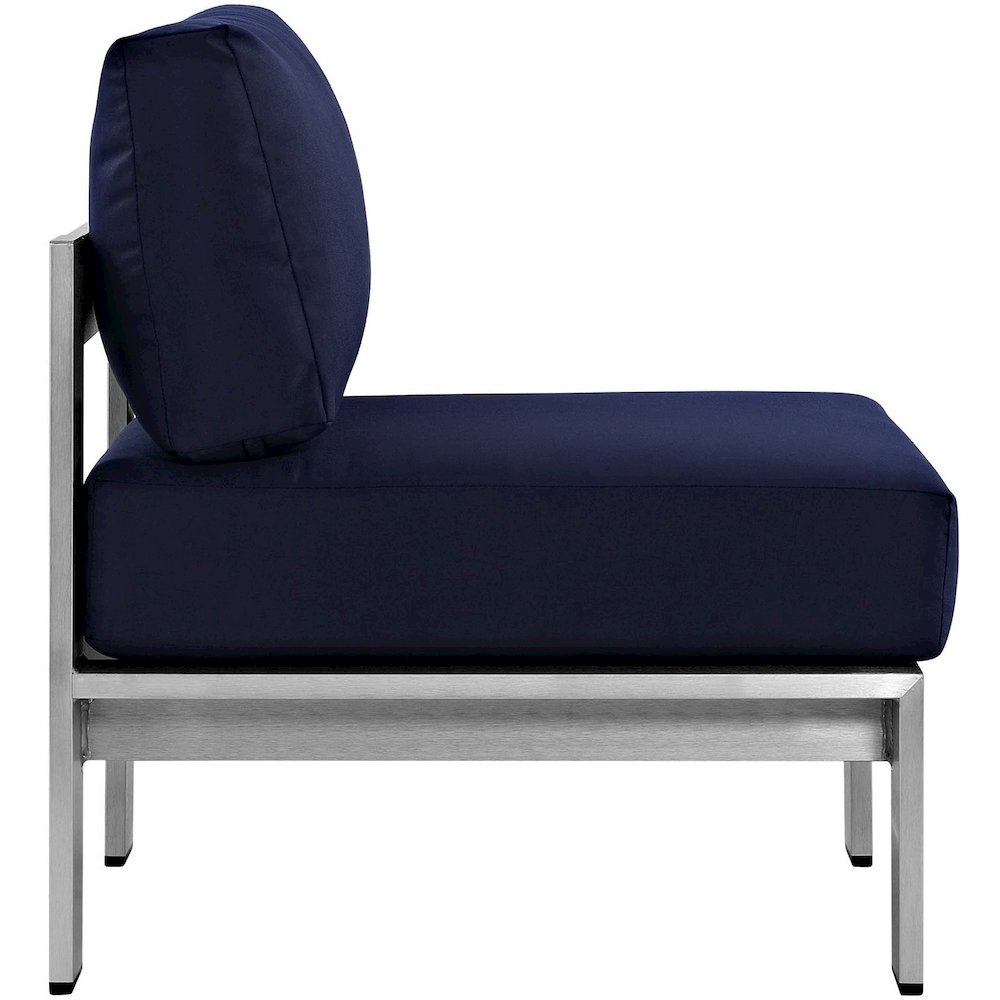 Shore Armless Outdoor Patio Aluminum Chair. Picture 2