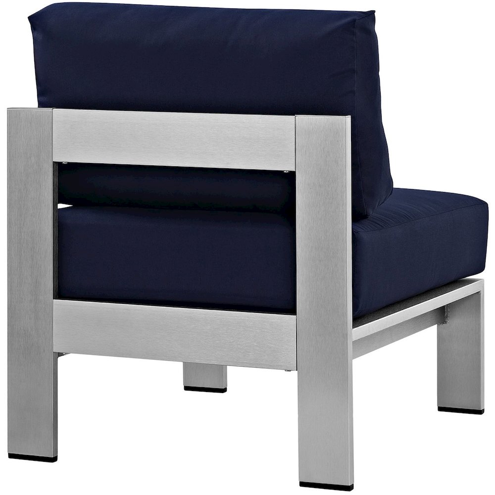 Shore Armless Outdoor Patio Aluminum Chair. Picture 3