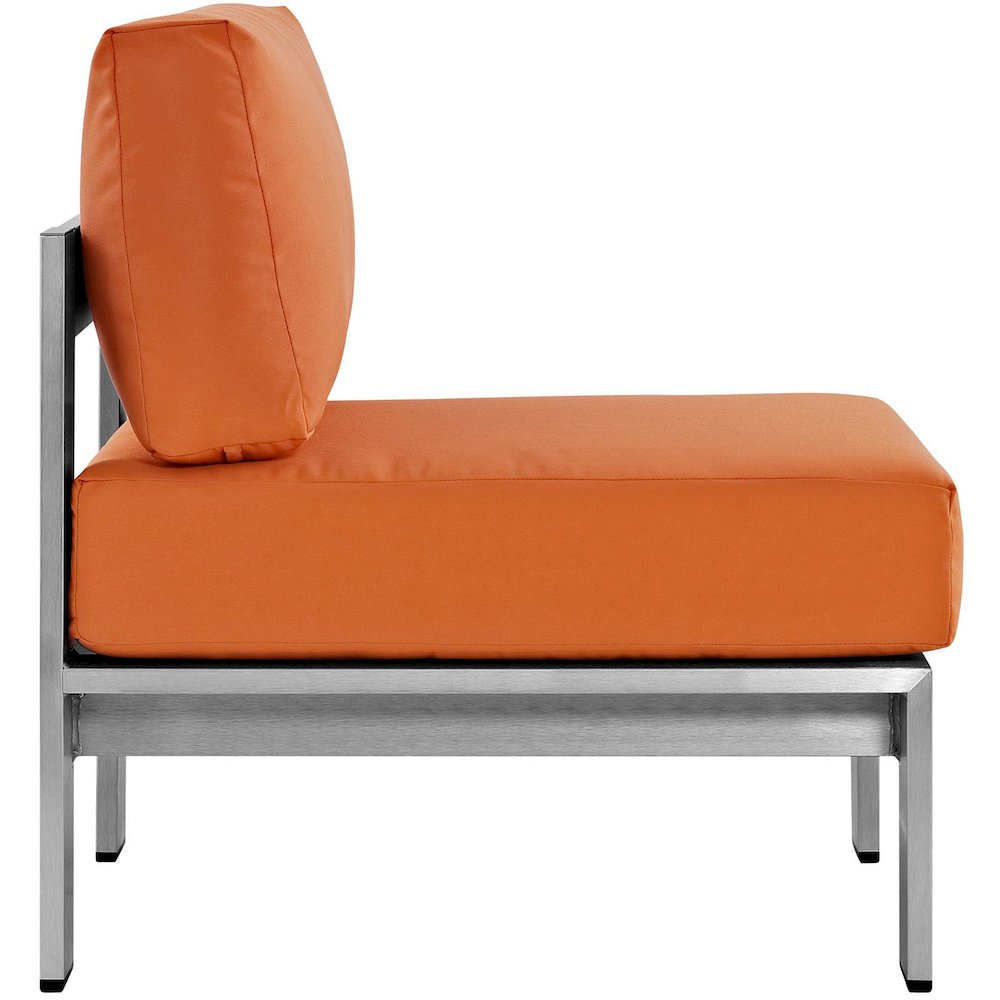 Shore Armless Outdoor Patio Aluminum Chair. Picture 2