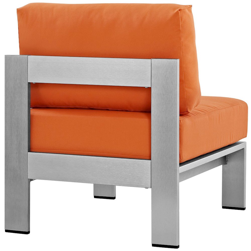 Shore Armless Outdoor Patio Aluminum Chair. Picture 3