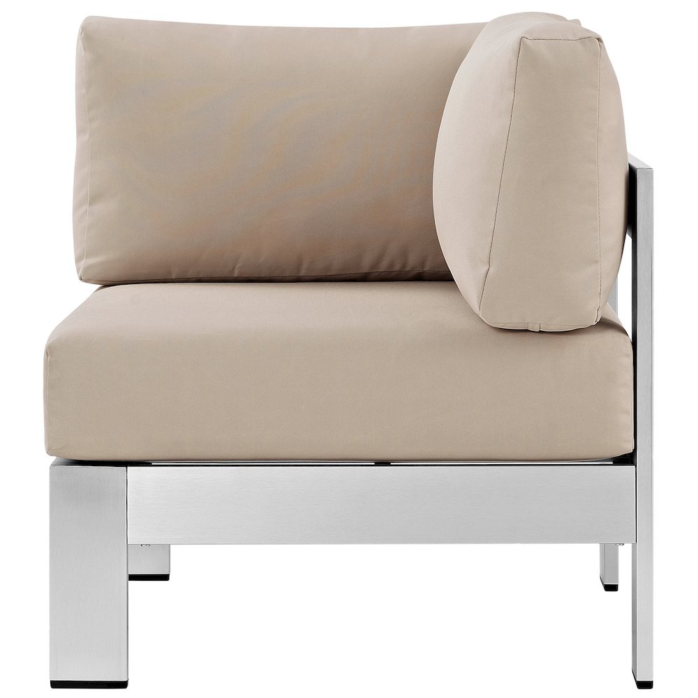 Shore Outdoor Patio Aluminum Corner Sofa. Picture 3