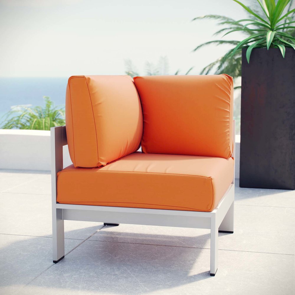 Shore Outdoor Patio Aluminum Corner Sofa. Picture 4