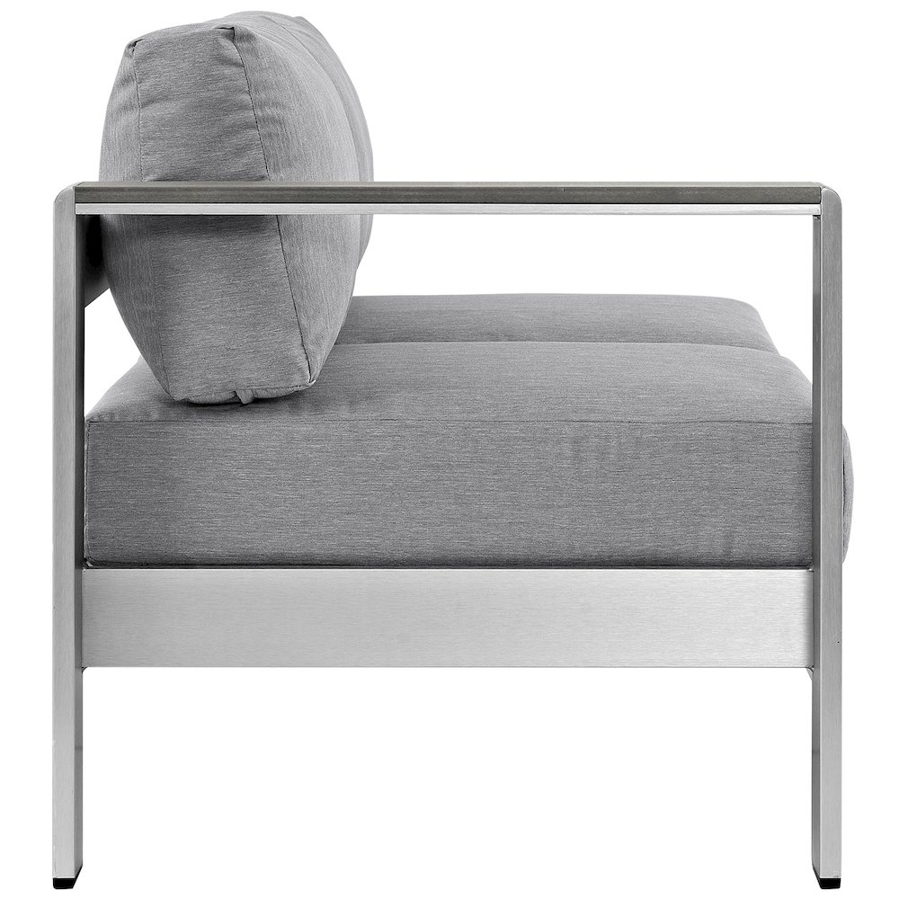 Shore Left-Arm Corner Sectional Outdoor Patio Aluminum Loveseat. Picture 2