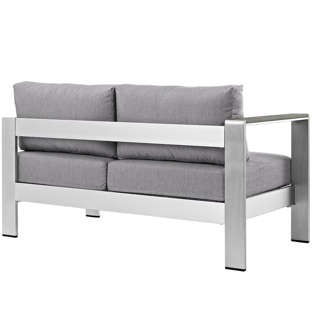 Shore Left-Arm Corner Sectional Outdoor Patio Aluminum Loveseat. Picture 3