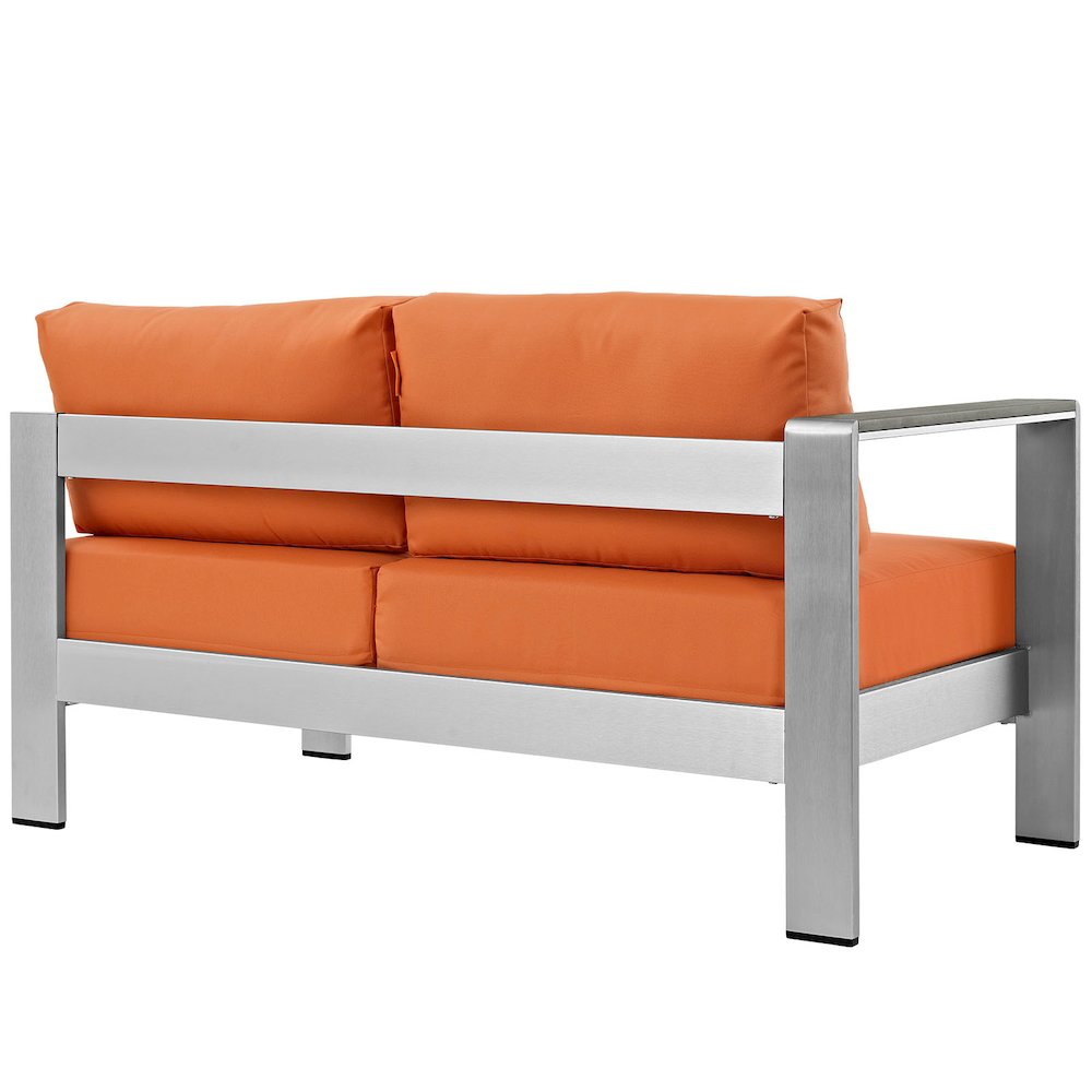 Shore Left-Arm Corner Sectional Outdoor Patio Aluminum Loveseat. Picture 3