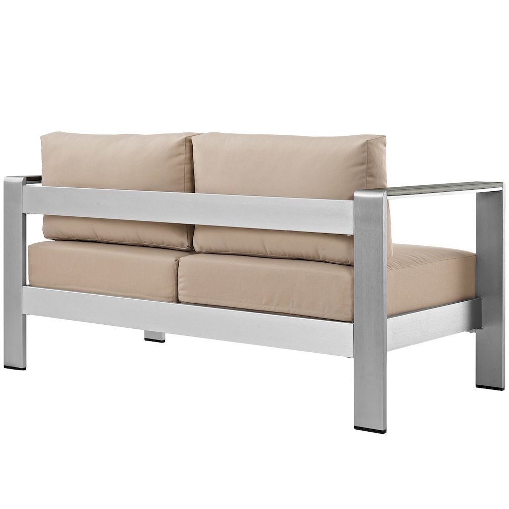 Shore Outdoor Patio Aluminum Loveseat. Picture 3