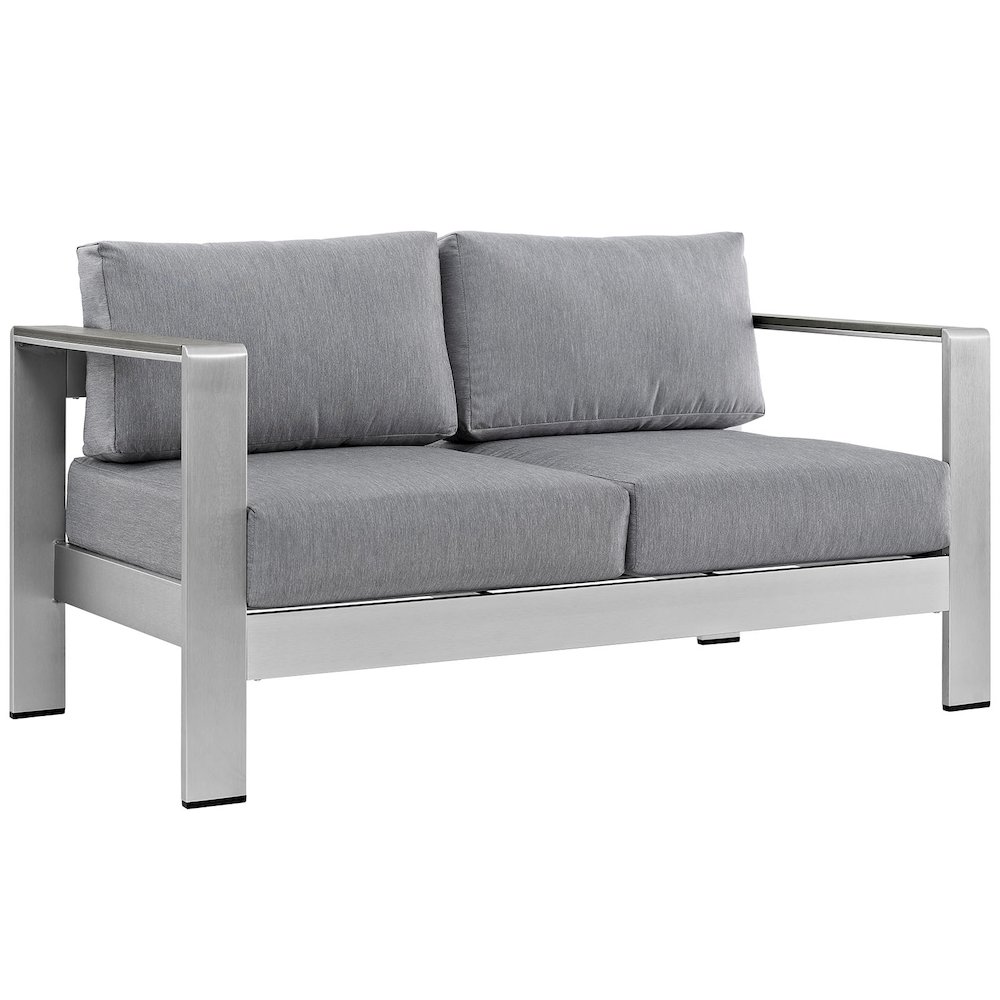 Shore Outdoor Patio Aluminum Loveseat. Picture 1