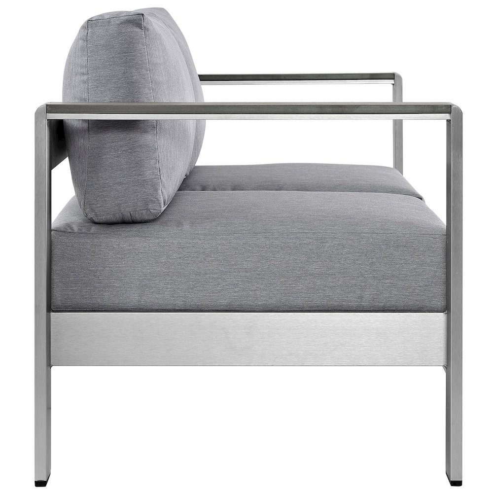 Shore Outdoor Patio Aluminum Loveseat. Picture 2