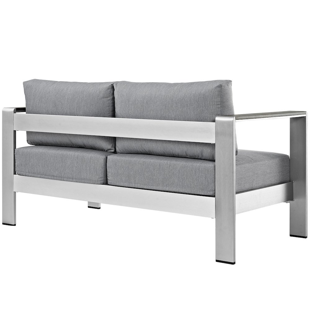 Shore Outdoor Patio Aluminum Loveseat. Picture 3