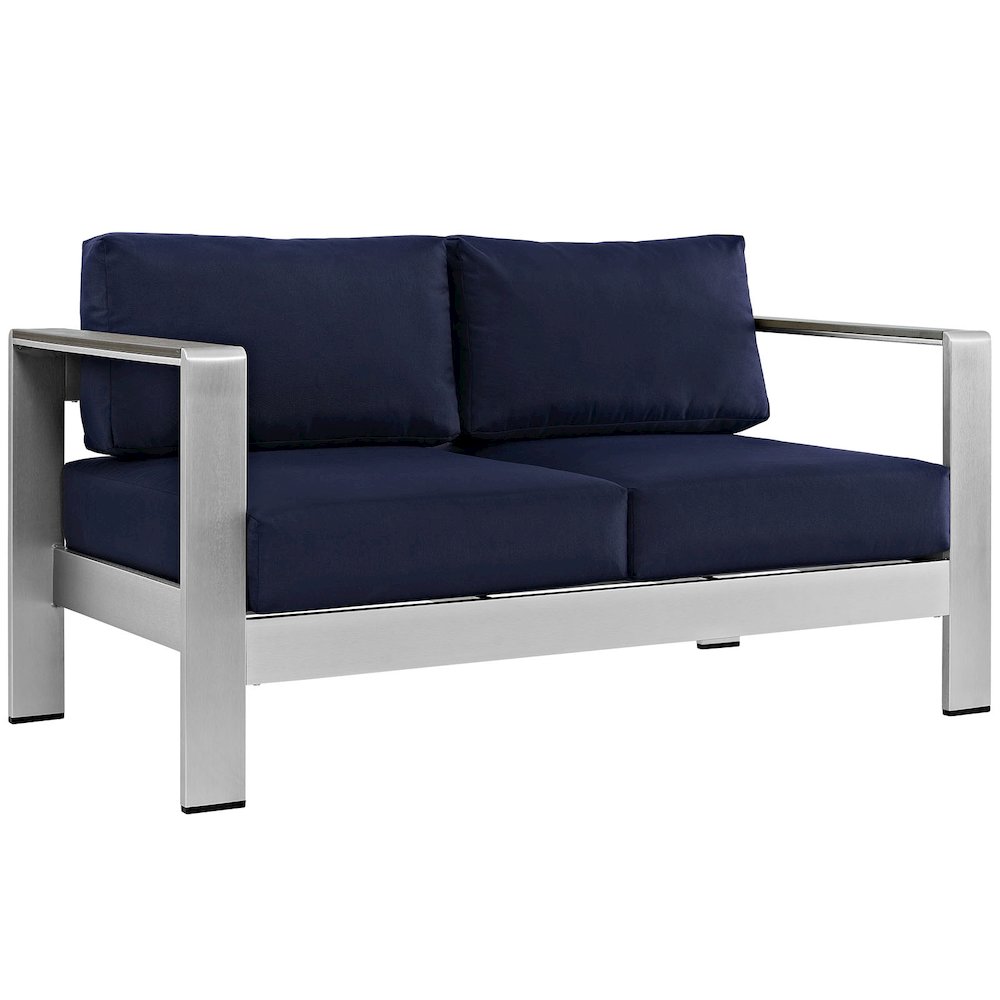 Shore Outdoor Patio Aluminum Loveseat. Picture 1
