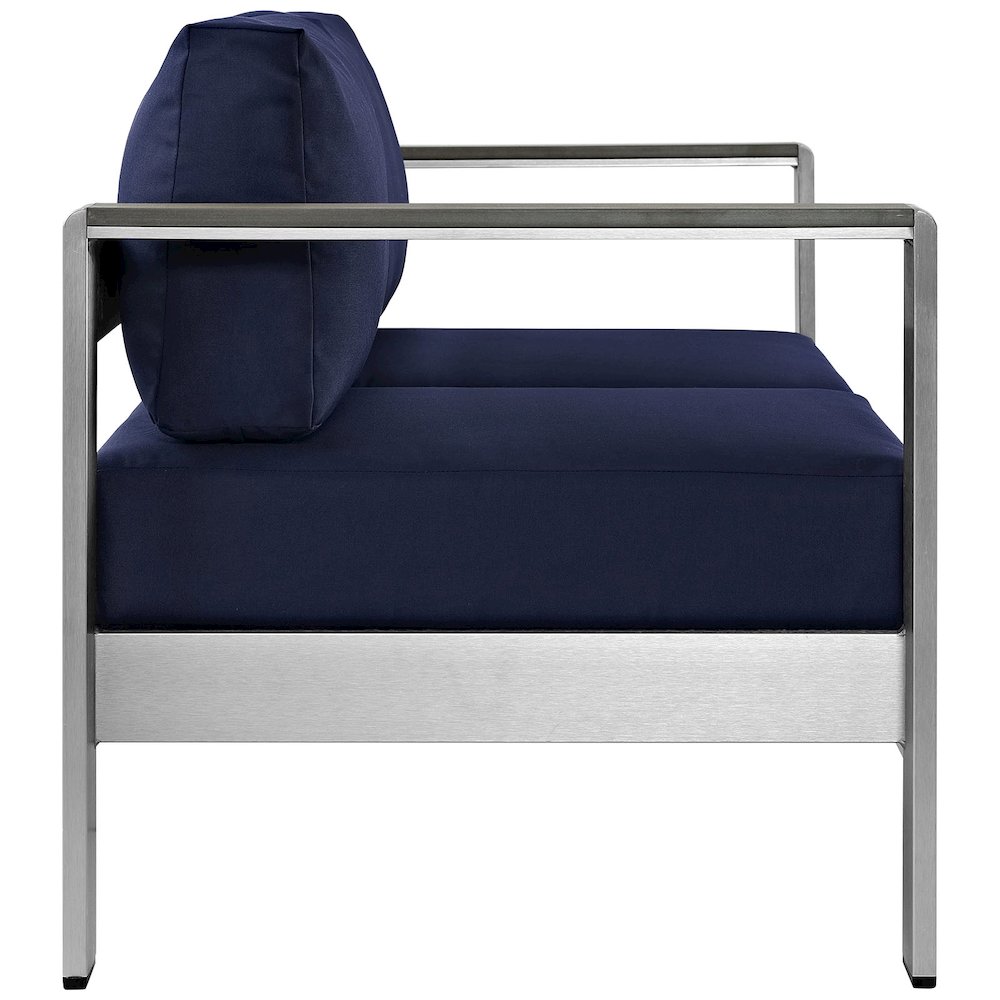 Shore Outdoor Patio Aluminum Loveseat. Picture 2