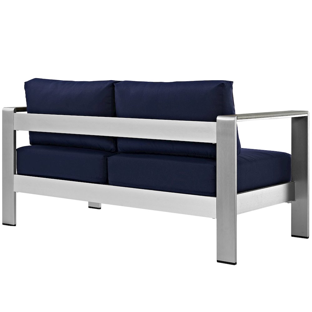 Shore Outdoor Patio Aluminum Loveseat. Picture 3